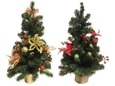 ALBERINI DI NATALE DECORATI ORO/ROSSO CM.30X30XH50