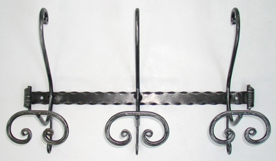 APPENDINO APPENDIABITI ATTACCAPANNI PIENZA 3 POSTI IN FERRO BATTUTO CM. 58