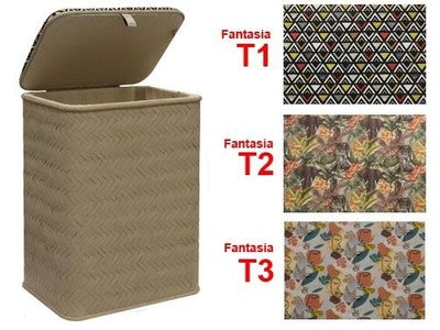 CESTE PORTABIANCHERIA PORTAPANNI BUCATO TORTORA CM.30x40xH52