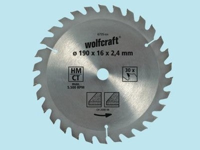 DISCO LAMA PER SEGA SEGHE CIRCOLARI 18 DENTI WOLFCRAFT PER LEGNO-MASONITE 130mm
