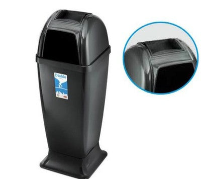 CESTINO PATTUMIERA DIABLO CM. 30,7x30,7x85 h LT.50 CON POSACENERE