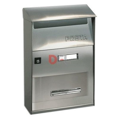 CASSETTA POSTALE SERIE EFFE T EVO IN ACCIAIO INOX PER ESTERNO CM. 22X11X32,5H