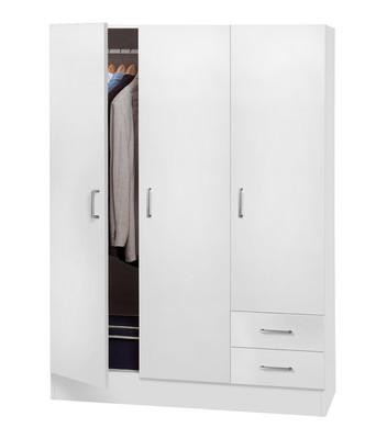 KIT ARMADIO 3 ANTE + 2 CASSETTI CM. 120X50X170H BIANCO