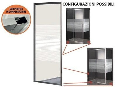 BOX PARETE FISSA DOCCIA BRIXO VETRO SERIGRAFATO SPESSORE 5MM