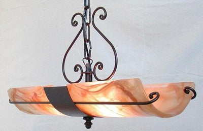 LAMPADARIO 2 COPPI IN LINEA IN FERRO BATTUTO LANTERNA APPLIQUE LAMPIONE LAMPADE