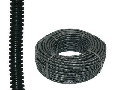TUBO GUAINA CAVO CORRUGATO 32 NERO FLESSIBILE FLEX PVC IMPIANTO ELETTRICO 25MT