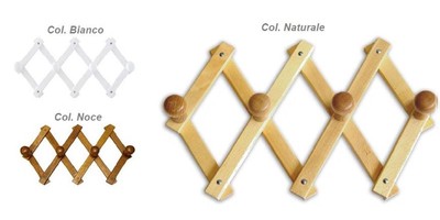 APPENDIABITI A MURO 4 POSTI ESTENSIBILE IN LEGNO DI FAGGIO CM.38X24