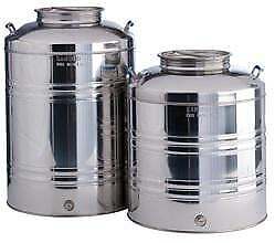 BIDONI CONTENITORI PER OLIO IN ACCIAIO INOX 18/10 SANSONE LT. 30 - 50