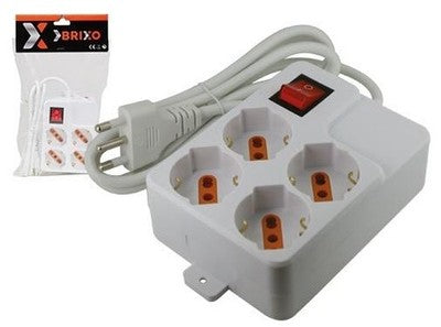 MULTIPRESA IN LINEA POLARIS C/INT. 4POSTI SCH/BIP QUADR