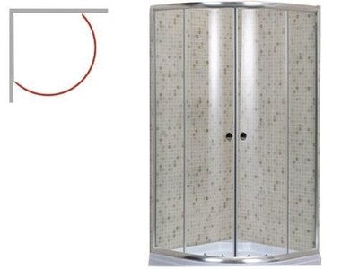 BOX DOCCIA SEMICIRCOLARE BRIXO GIGLIO CM.78X78X190H VETRO SPESSORE 5MM ALLUMINIO