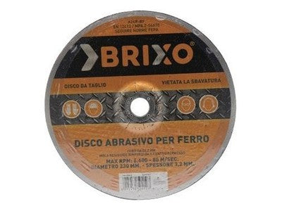 DISCO ABRASIVO BRIXO PER FERRO DIAMETRO 230 SPESSORE MM.3.20 PEZZI 50