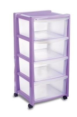 CASSETTIERA 4 PIANI CON RUOTE CM. 40X40X80H SILVER