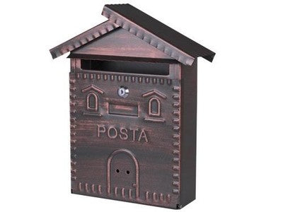 CASSETTE CASSETTA POSTALE IN FERRO BATTUTO A CASETTA DIMENSIONI CM.L28xP8xH34
