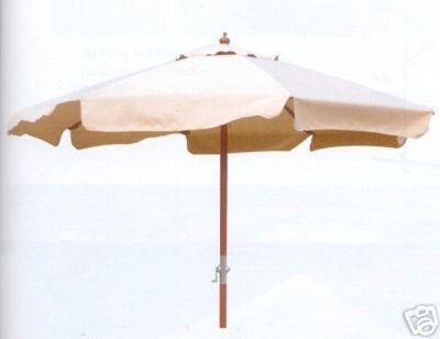 OMBRELLONE IN LEGNO PREGIATO ISLAND CM. 300 X 400 MT. 3X4 ECRU&