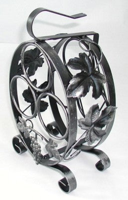 CANTINETTA PORTABOTTIGLIE A BOTTE IN FERRO BATTUTO 3 POSTI ALTEZZA CM. 38