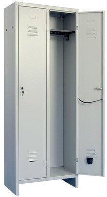 ARMADIO COMPONIBILE IN LAMIERA SPOGLIATOIO 2 POSTI CON SERRATURA CM. 66X35X180H