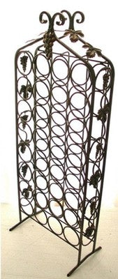 CANTINETTA PORTABOTTIGLIE IN FERRO BATTUTO 32 POSTI ALTEZZA CM. 105