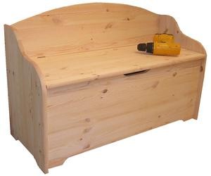 CASSAPANCA CON SPALLIERA BAULE FORTIS CM. 102X41X67H IN ABETE NATURALE