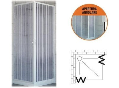 BOX DOCCIA ANGLARE BRIXO PVC DELFINO ESTENSIBILE CM. H.185 X 70/80 X 70/80