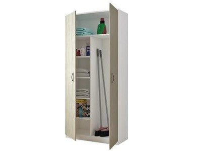 ARMADIO PORTASCOPE BIANCO/OLMO NOBILITATO MELAMINICO CM.72X36XH186