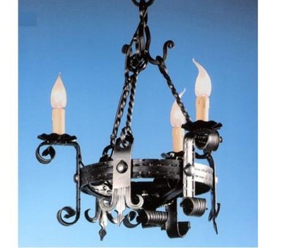 LAMPADARIO FORGIA 3 LUCI IN FERRO BATTUTO LAMPADE LAMPIONE APPLIQUE LANTERNA