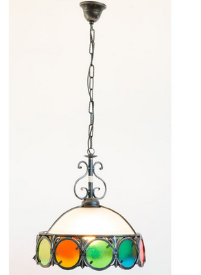 LAMPADE LINEA COLORI LAMPADARIO A SOSPENSIONE  34 CON CUPOLA IN VETRO