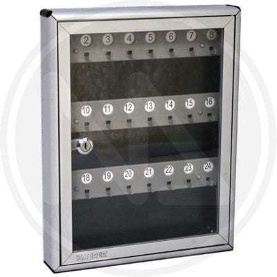 BACHECA PER 24 CHIAVI PORTACHIAVI IN ALLUMINIO MAURER CON SPORTELLO CM. 29x4x37