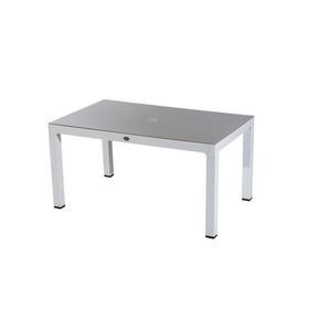 ARREDO SEGINUS TAVOLINO CON PIANO IN VETRO CM. 150X90X75H CAPPUCCINO-BIANCO