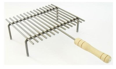 BISTECCHIERA GRATICOLA TOSCANA CM.30X35 in ferro battuto e manici in legno