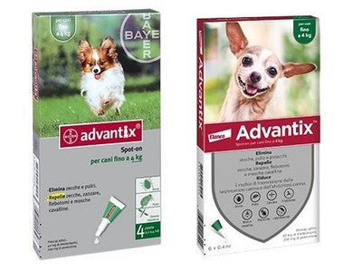 ADVANTIX SPOT ON BAYER CANI FINO A 4Kg PREVENZIONE PULCI ZECCHE ZANZARE