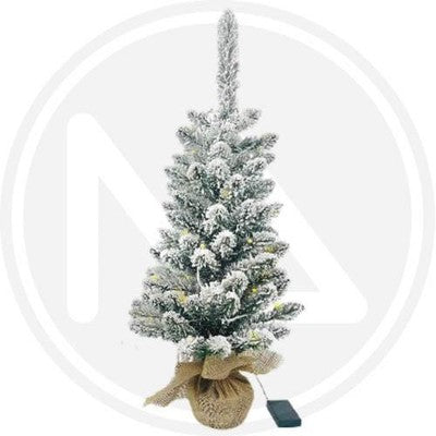 ALBERO DI NATALE PICCOLO INNEVATO CON LUCI INTEGRATE A BATTERIA MAURER CM. 60