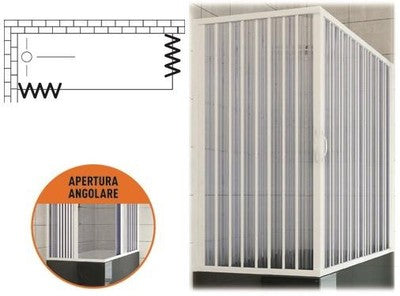 BOX DOCCIA PARETE VASCA BRIXO PVC PIRANHA LARGHEZZA CM. 70x160/170 H.150