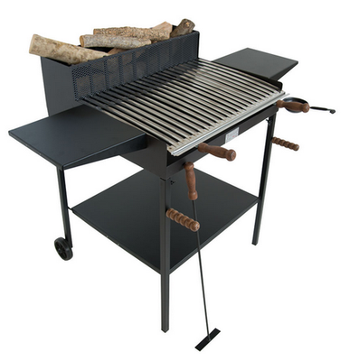 BARBECUE A CARBONE E LEGNA BELVEDERE MAXI IN FERRO BATTUTO PER 20 PERS + RIPIANI