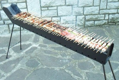 BARBECUE A CARBONELLA PER ARROSTICINI SAGRE SAGRA FESTE IN FERRO BATTUTO CM 60