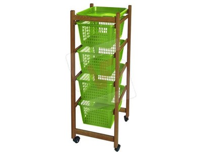 CARRELLO IN LEGNO COLORE CILIEGIO CM.37x30x78 h