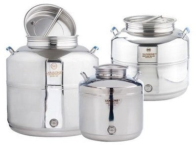 BIDONI FUSTI CONTENITORI ACCIAIO INOX PER OLIO SANSONE LT.15