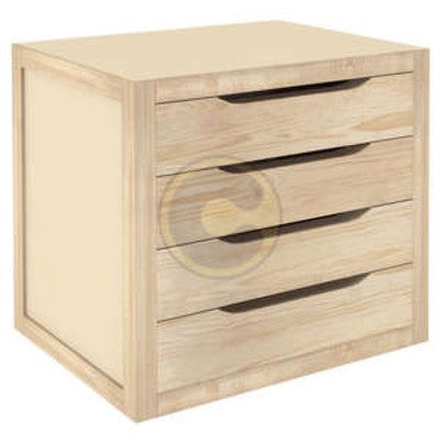 CASSETTIERA 4 CASSETTI IN PINO NATURALE CM.39X30X37,5H