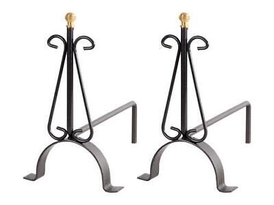 ALARI MINI IN FERRO BATTUTO PER CAMINO CM.19x33xH32 CAMINETTI