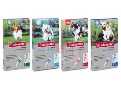 BAYER ADVANTIX PER CANI DA 10 A 25 KG ANTIPULCI REPELLENTE PER PULCI E ZECCHE