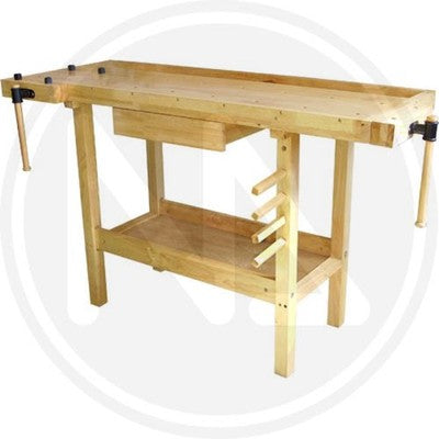 BANCO DA LAVORO IN LEGNO MAURER ALBERO DELLA GOMMA CM. 137x50x86H