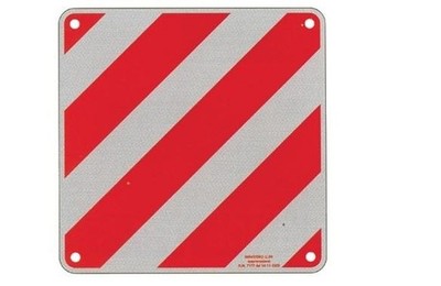 CARTELLO CARICO SPORGENTE A NORMA OMOLOGATO CM.50X50 CAMION CAMPER AUTO