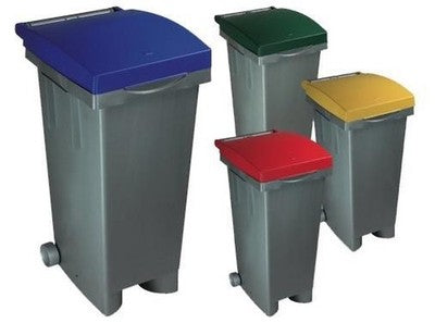 BIDONI BIDONE QUADRO C/RUOTE DA LT80 RACCOLTA DIFFERENZIATA PATTUMIERA 38X50XH80
