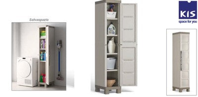 ARMADIO TUTTOPIANI 1 ANTA EXCELLENCE CM.33x45x182H GRIGIO/TORTORA