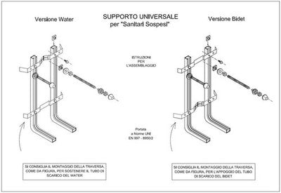COPPIA DI STAFFE PER SANITARI SOSPESI WC E BIDET