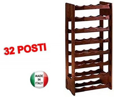 CANTINETTE PORTABOTTIGLIE IN LEGNO A 32 POSTI CM.. 42x25x100H CANTINETTA