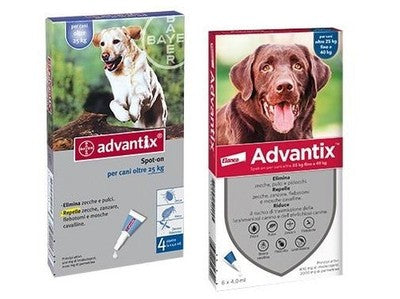 ADVANTIX SPOT ON BAYER CANI OLTRE 25Kg PREVENZIONE PULCI ZECCHE ZANZARE