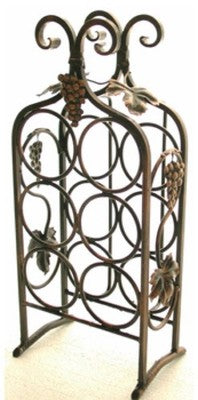 CANTINETTA PORTABOTTIGLIE IN FERRO BATTUTO 6 POSTI ALTEZZA CM. 51