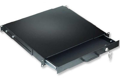 Cassetto Porta Tastiera 1U per Armadi Rack 19'' con Serratura Nero