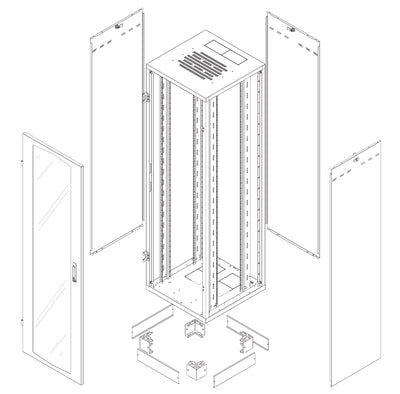 Armadio Rack NextGen 19'' 600x600 33U Grigio