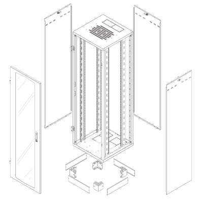 Armadio Rack NextGen 19'' 600x600 42U Nero